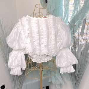 Ballon Sleeve Crop Top